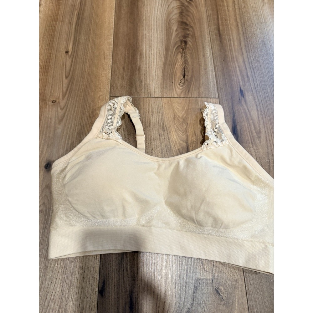 Underoutfit Bra Women's Medium Bralette Beige Padded Wireless Lace